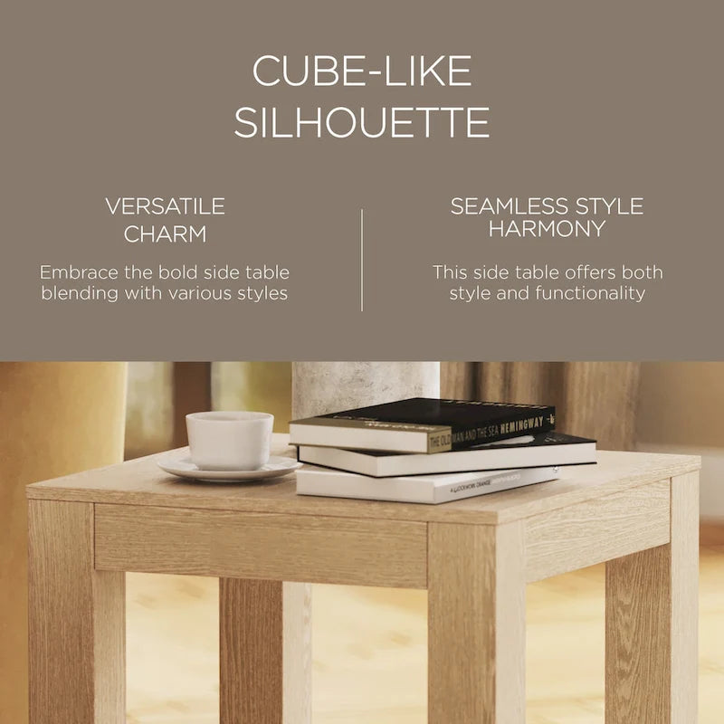 Table d'appoint en bois Paulo de Maven Lane, finition noire vieillie