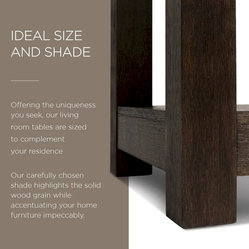 Table d'appoint en bois Paulo de Maven Lane, finition noire vieillie