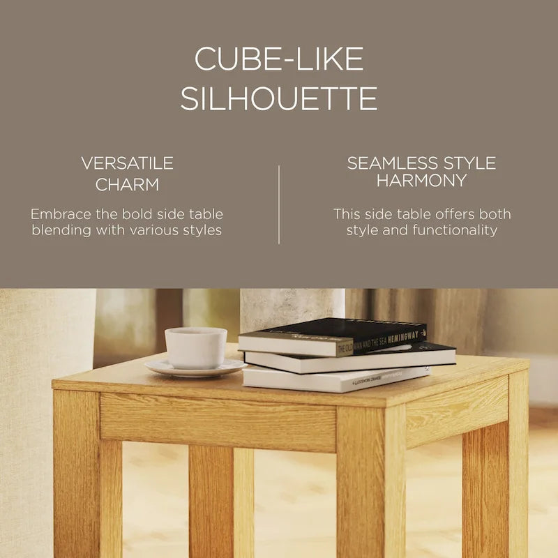 Table d'appoint en bois Paulo de Maven Lane, finition noire vieillie