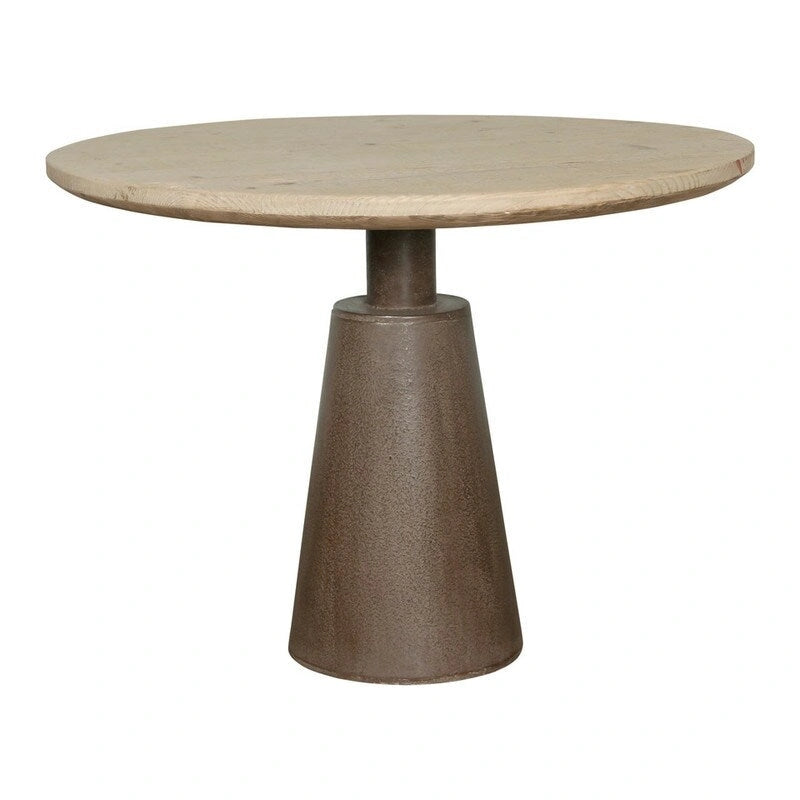 39 Pedestal Round Table Weathered Natural