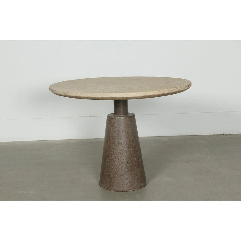 Table ronde sur pied, aspect naturel vieilli, 39 pouces