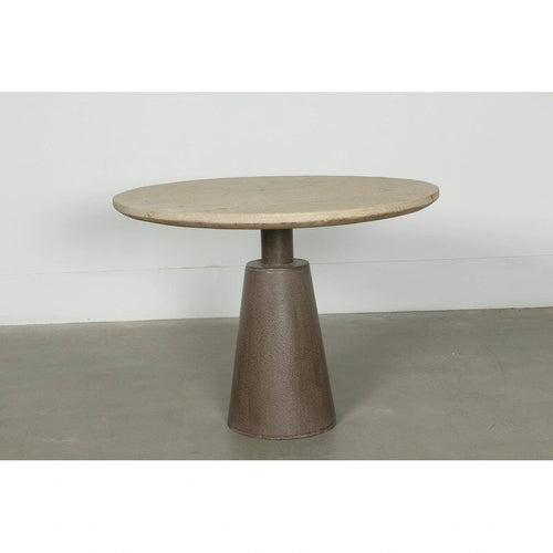 Table ronde sur pied, aspect naturel vieilli, 39 pouces