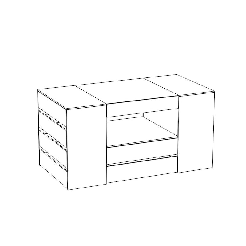 Îlot de rangement avec tiroir pour dressing et commode de salle de bain