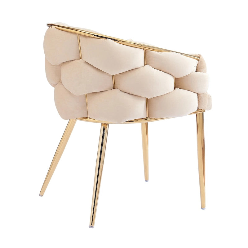 Fauteuil d'appoint de luxe fait main avec pieds dorés, fauteuil moderne en velours pour salon et chambre