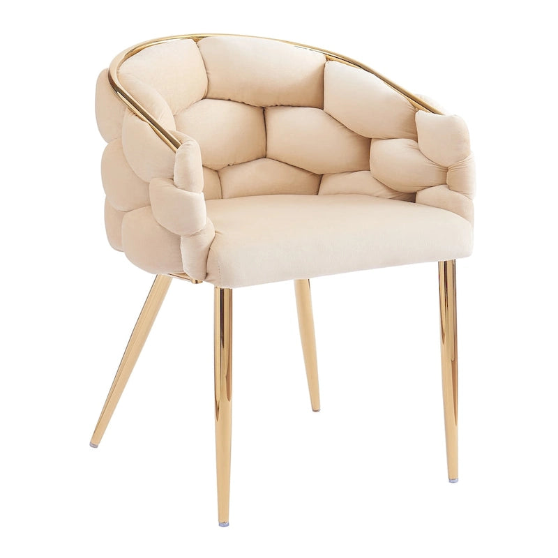 Fauteuil d'appoint de luxe fait main avec pieds dorés, fauteuil moderne en velours pour salon et chambre