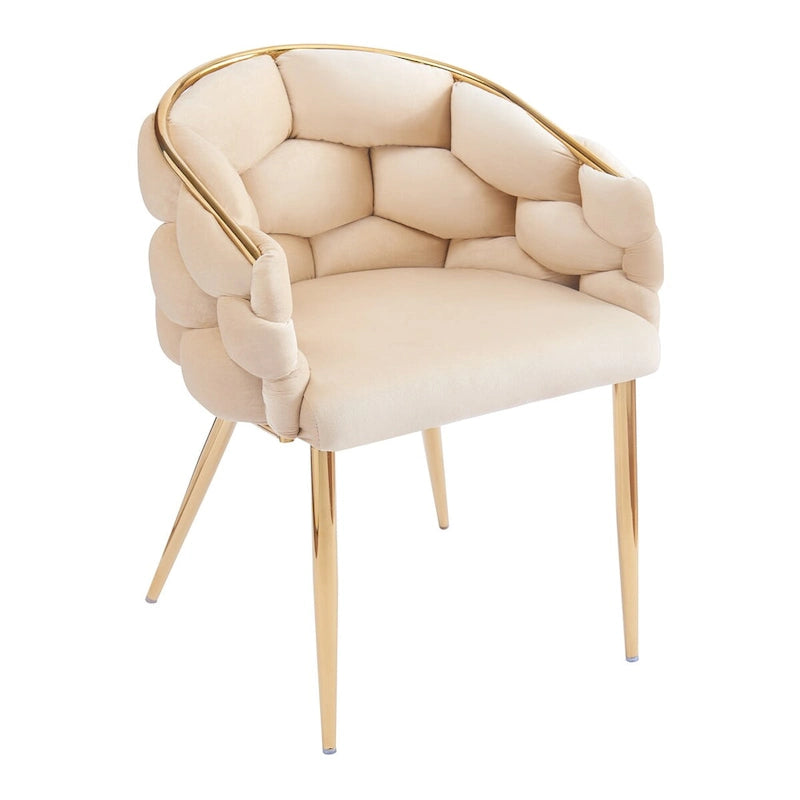 Fauteuil d'appoint de luxe fait main avec pieds dorés, fauteuil moderne en velours pour salon et chambre