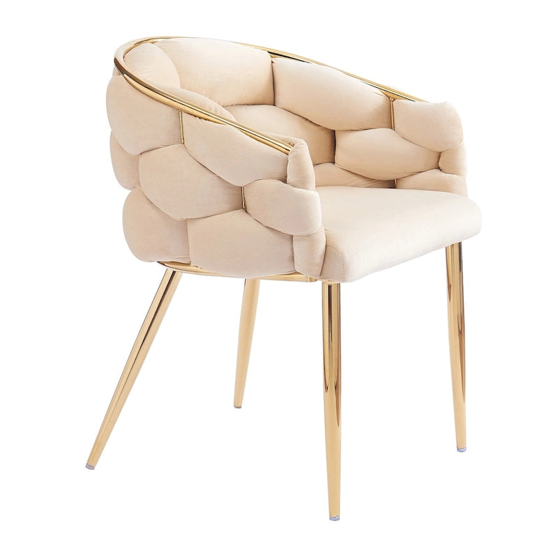 Fauteuil d'appoint de luxe fait main avec pieds dorés, fauteuil moderne en velours pour salon et chambre
