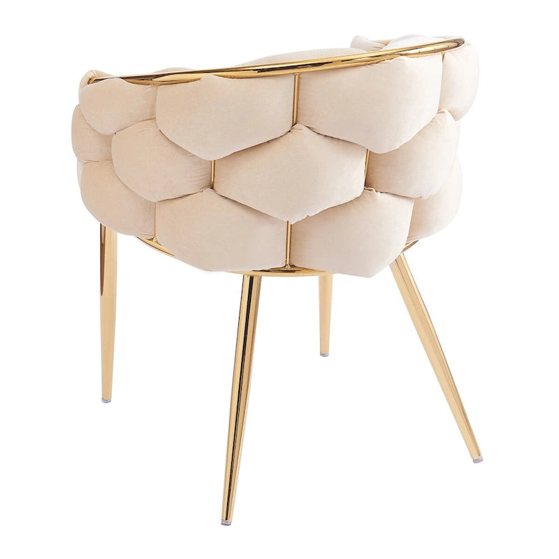 Fauteuil d'appoint de luxe fait main avec pieds dorés, fauteuil moderne en velours pour salon et chambre