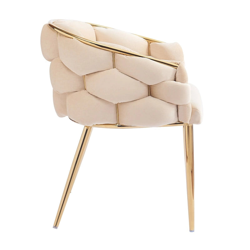 Fauteuil d'appoint de luxe fait main avec pieds dorés, fauteuil moderne en velours pour salon et chambre