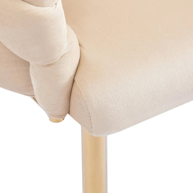 Fauteuil d'appoint de luxe fait main avec pieds dorés, fauteuil moderne en velours pour salon et chambre