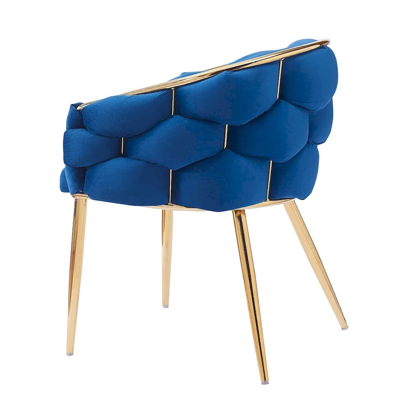 Fauteuil d'appoint de luxe fait main avec pieds dorés, fauteuil moderne en velours pour salon et chambre