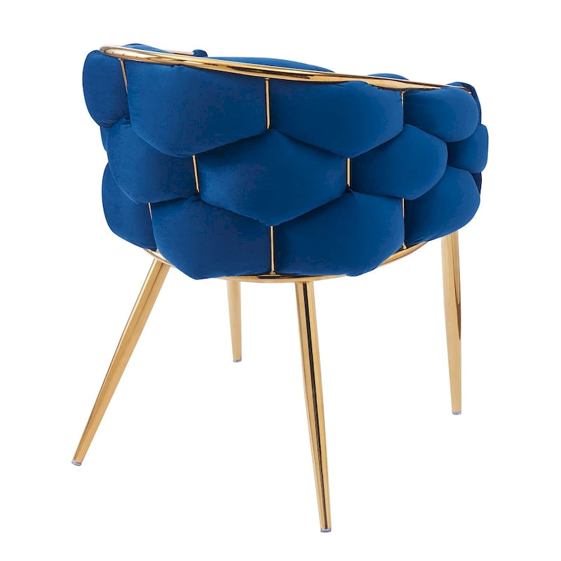 Fauteuil d'appoint de luxe fait main avec pieds dorés, fauteuil moderne en velours pour salon et chambre