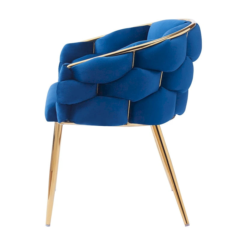 Fauteuil d'appoint de luxe fait main avec pieds dorés, fauteuil moderne en velours pour salon et chambre