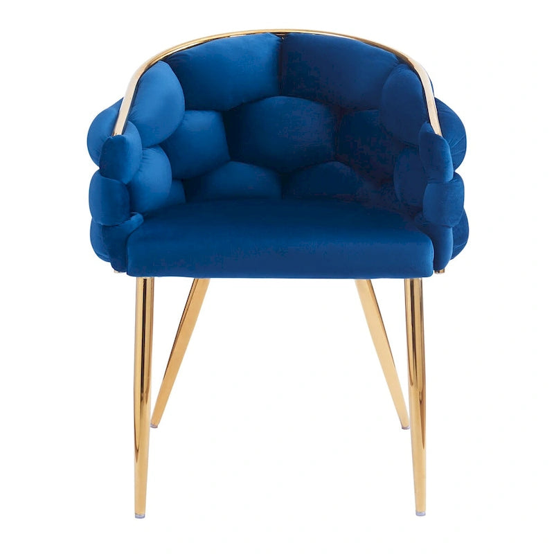 Fauteuil d'appoint de luxe fait main avec pieds dorés, fauteuil moderne en velours pour salon et chambre