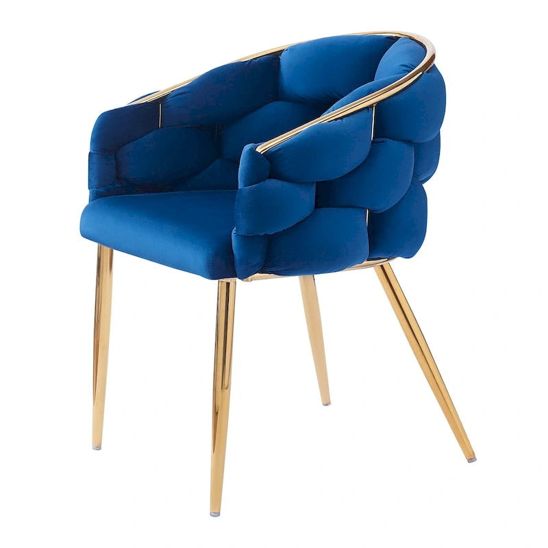 Fauteuil d'appoint de luxe fait main avec pieds dorés, fauteuil moderne en velours pour salon et chambre