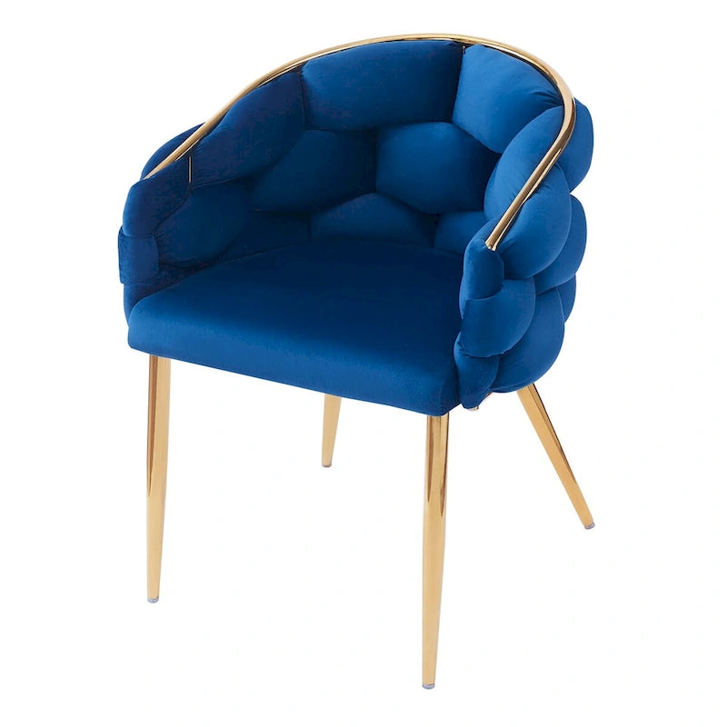 Fauteuil d'appoint de luxe fait main avec pieds dorés, fauteuil moderne en velours pour salon et chambre