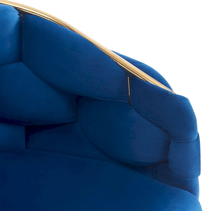 Fauteuil d'appoint de luxe fait main avec pieds dorés, fauteuil moderne en velours pour salon et chambre