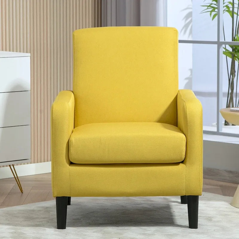 Fauteuil au style minimaliste et élégant, avec structure en bois massif et nouvelle mousse moelleuse