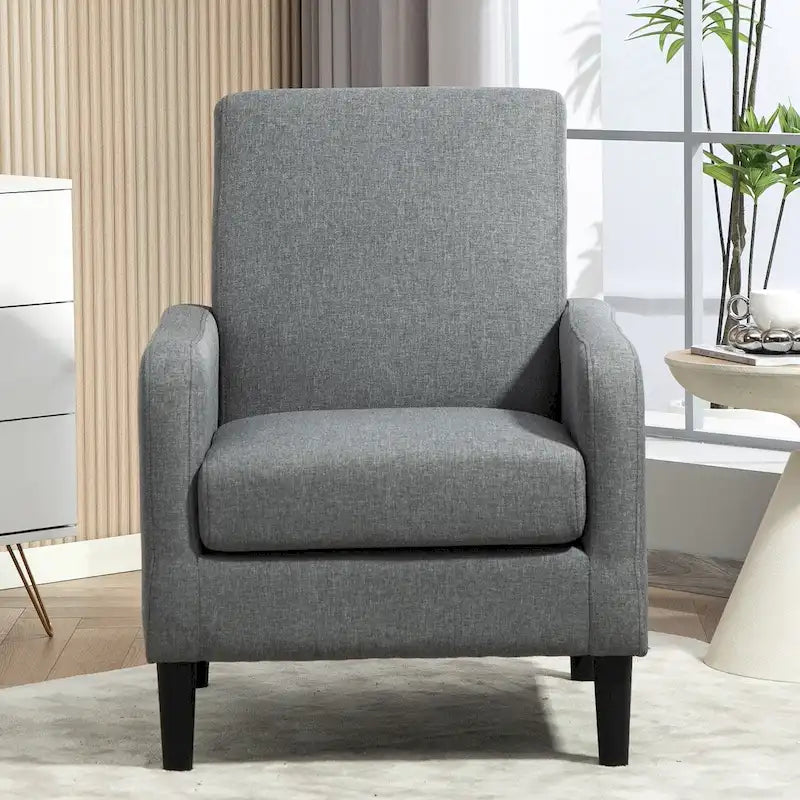 Fauteuil au style minimaliste et élégant, avec structure en bois massif et nouvelle mousse moelleuse