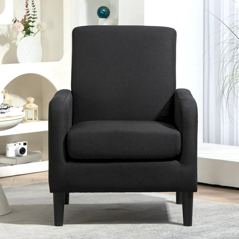 Fauteuil au style minimaliste et élégant, avec structure en bois massif et nouvelle mousse moelleuse
