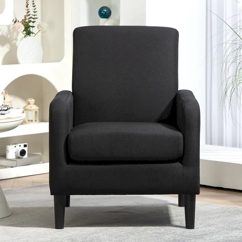 Fauteuil au style minimaliste et élégant, avec structure en bois massif et nouvelle mousse moelleuse