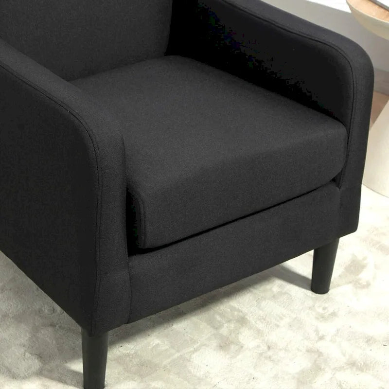 Fauteuil au style minimaliste et élégant, avec structure en bois massif et nouvelle mousse moelleuse