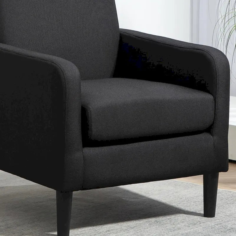 Fauteuil au style minimaliste et élégant, avec structure en bois massif et nouvelle mousse moelleuse