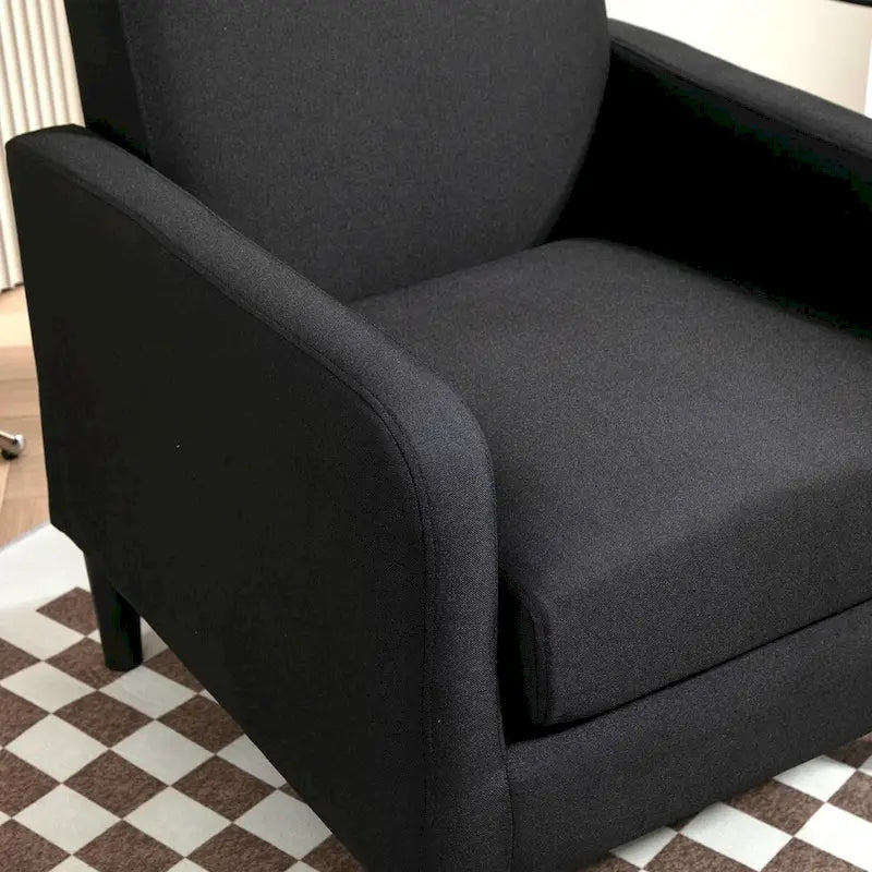 Fauteuil au style minimaliste et élégant, avec structure en bois massif et nouvelle mousse moelleuse