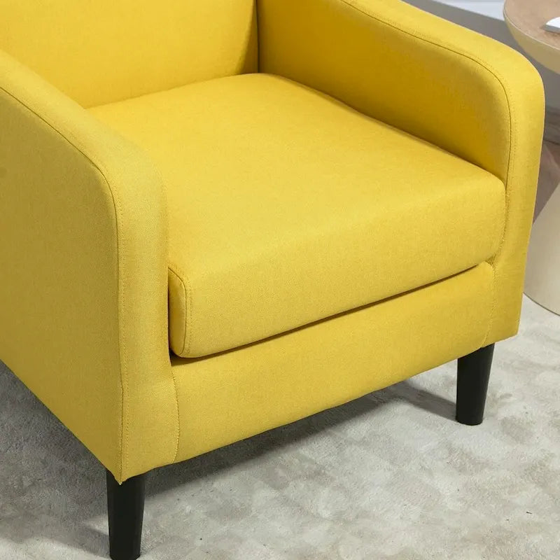Fauteuil au style minimaliste et élégant, avec structure en bois massif et nouvelle mousse moelleuse