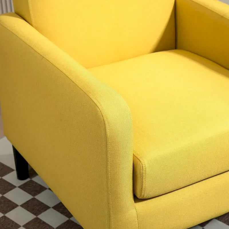 Fauteuil au style minimaliste et élégant, avec structure en bois massif et nouvelle mousse moelleuse