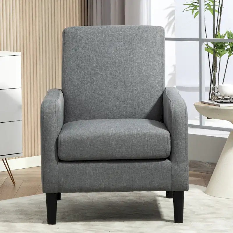 Fauteuil au style minimaliste et élégant, avec structure en bois massif et nouvelle mousse moelleuse