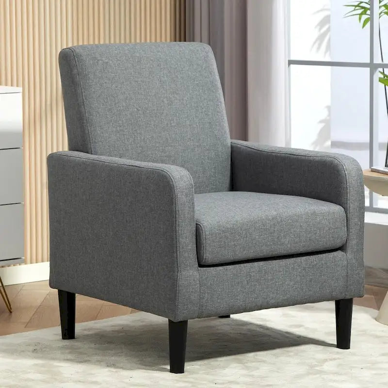Fauteuil au style minimaliste et élégant, avec structure en bois massif et nouvelle mousse moelleuse