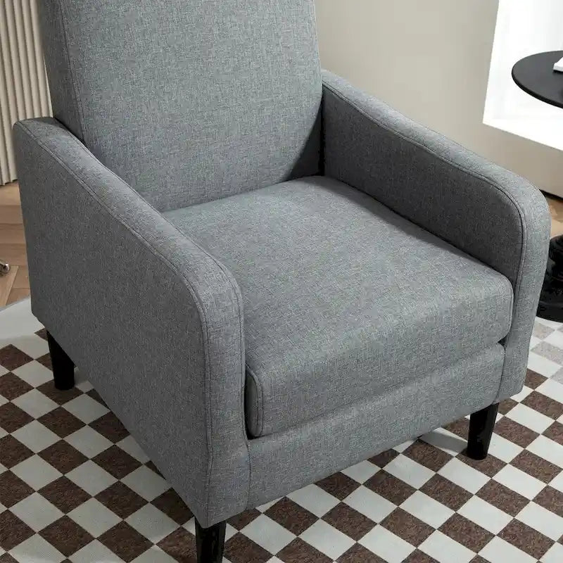 Fauteuil au style minimaliste et élégant, avec structure en bois massif et nouvelle mousse moelleuse