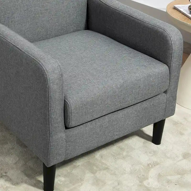 Fauteuil au style minimaliste et élégant, avec structure en bois massif et nouvelle mousse moelleuse