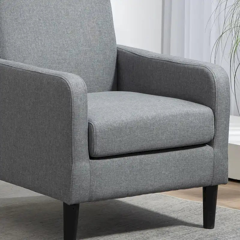 Fauteuil au style minimaliste et élégant, avec structure en bois massif et nouvelle mousse moelleuse