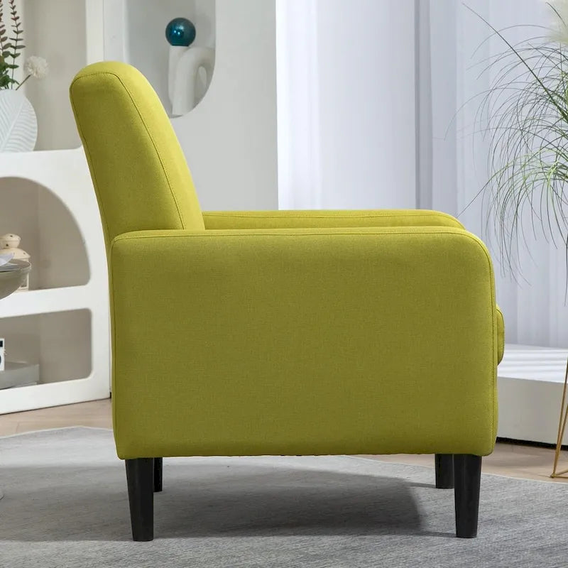 Fauteuil au style minimaliste et élégant, avec structure en bois massif et nouvelle mousse moelleuse