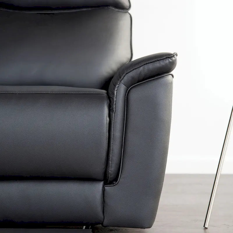 Fauteuil inclinable manuel Marty de Furniture of America, style moderne, en cuir assorti