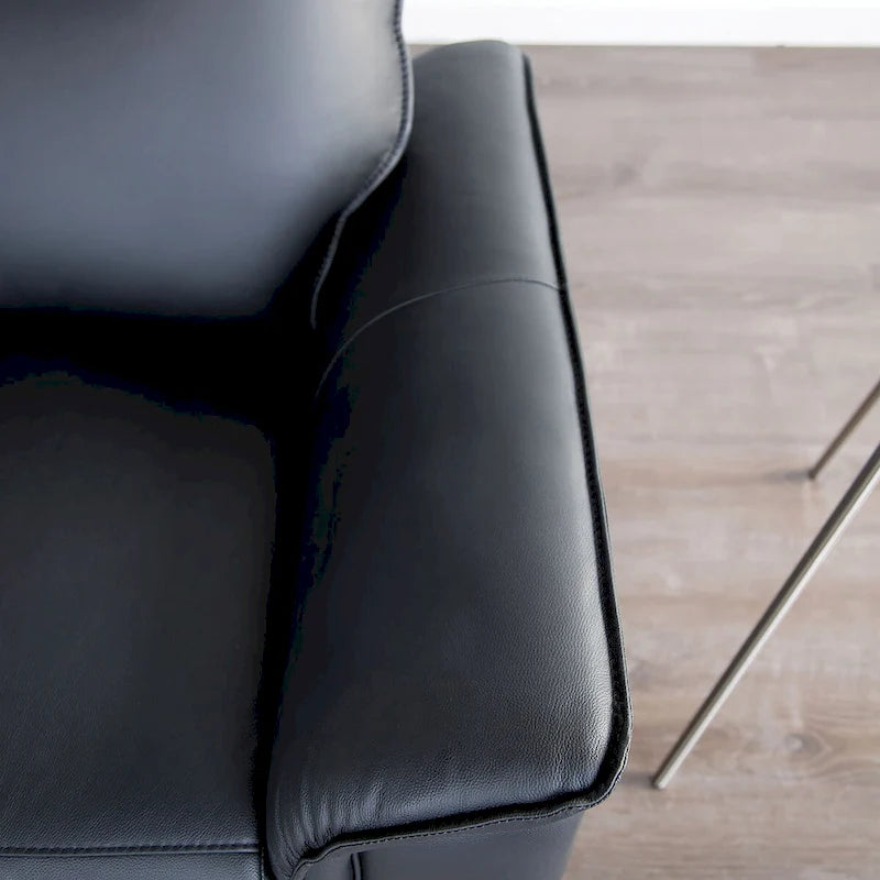 Fauteuil inclinable manuel Marty de Furniture of America, style moderne, en cuir assorti