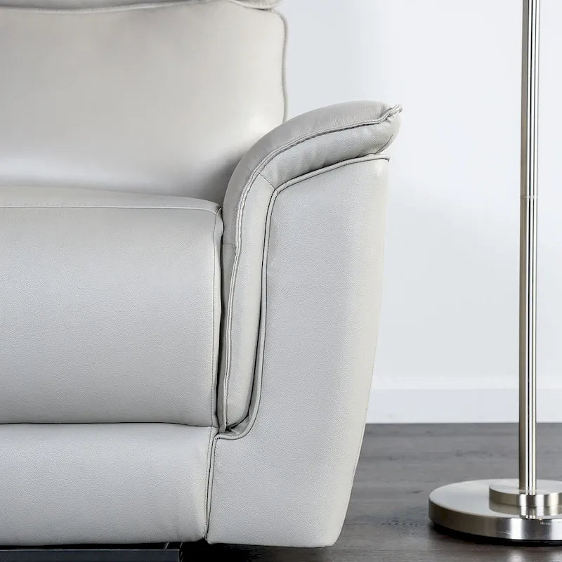 Fauteuil inclinable manuel Marty de Furniture of America, style moderne, en cuir assorti
