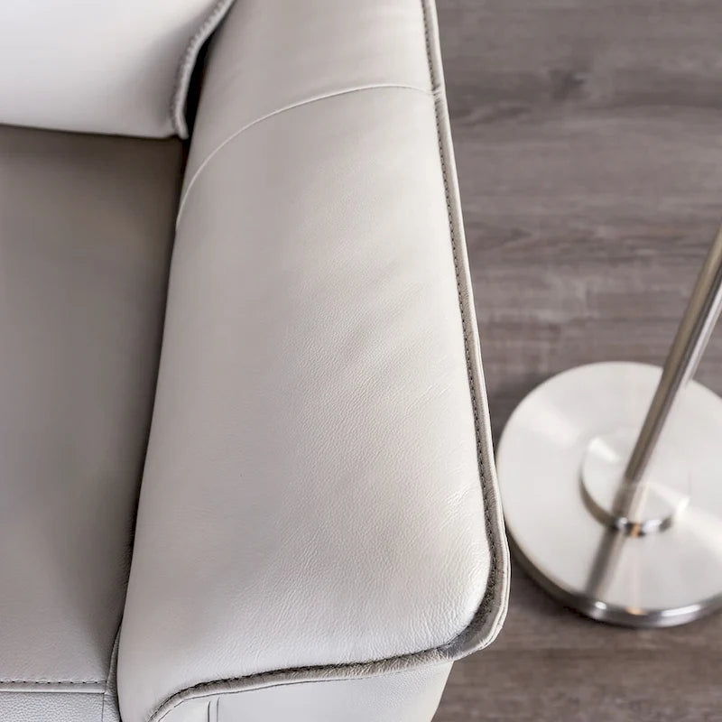 Fauteuil inclinable manuel Marty de Furniture of America, style moderne, en cuir assorti