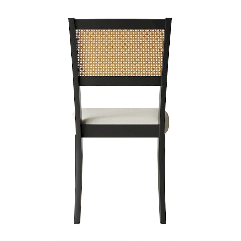 Chaise de salle à manger contemporaine 4 pièces en lin et bois CraftPorch