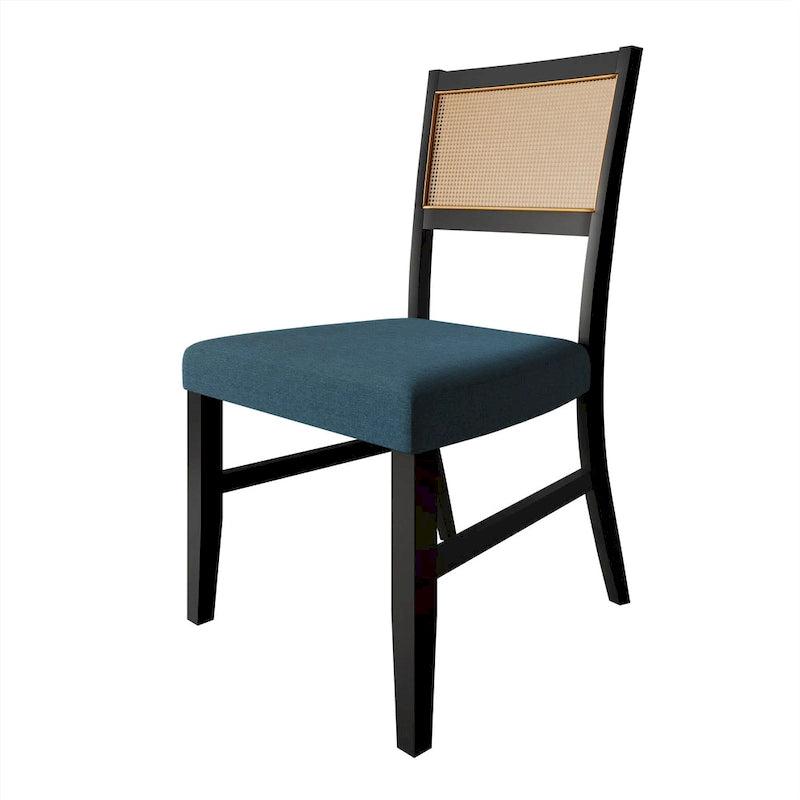 Chaise de salle à manger contemporaine 4 pièces en lin et bois CraftPorch