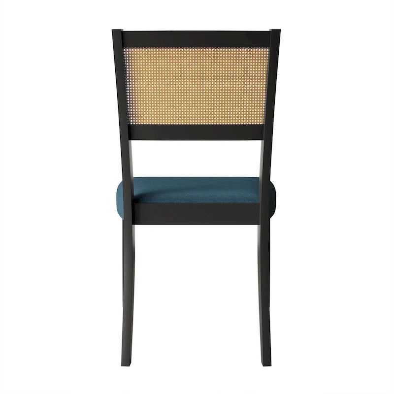 Chaise de salle à manger contemporaine 4 pièces en lin et bois CraftPorch