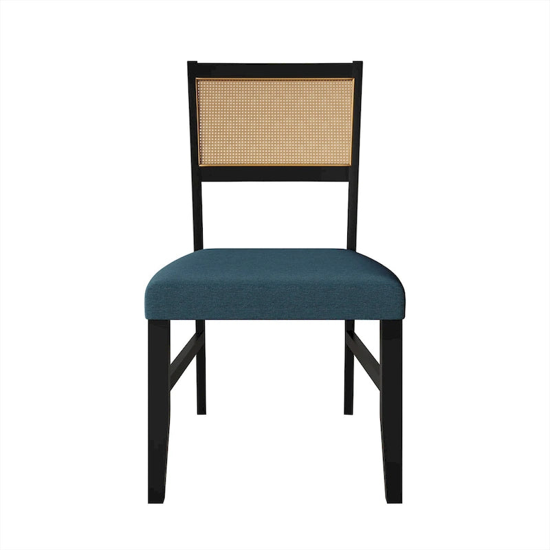 Chaise de salle à manger contemporaine 4 pièces en lin et bois CraftPorch