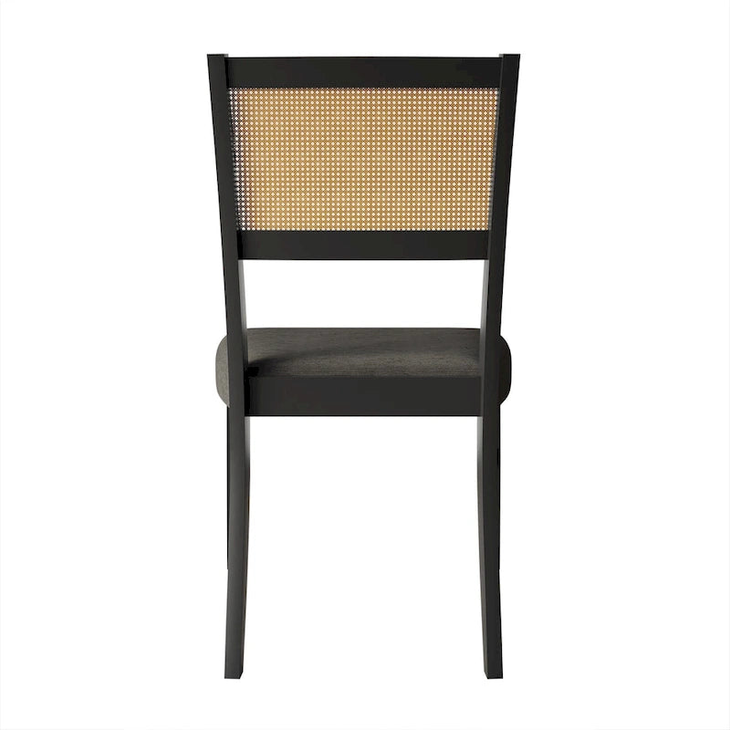 Chaise de salle à manger contemporaine 4 pièces en lin et bois CraftPorch