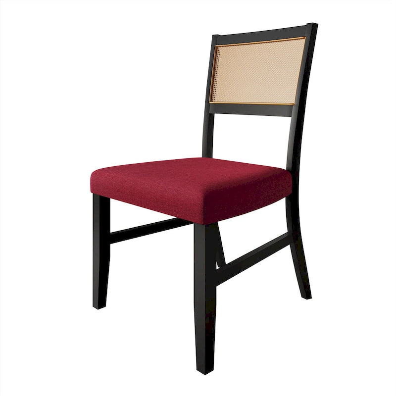 Chaise de salle à manger contemporaine 4 pièces en lin et bois CraftPorch