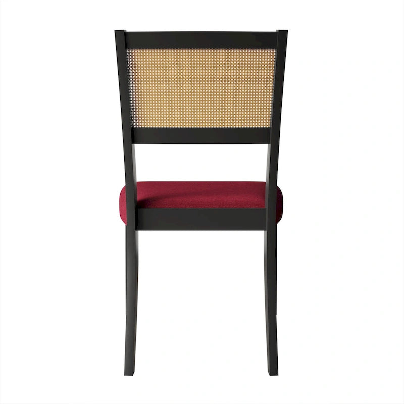 Chaise de salle à manger contemporaine 4 pièces en lin et bois CraftPorch