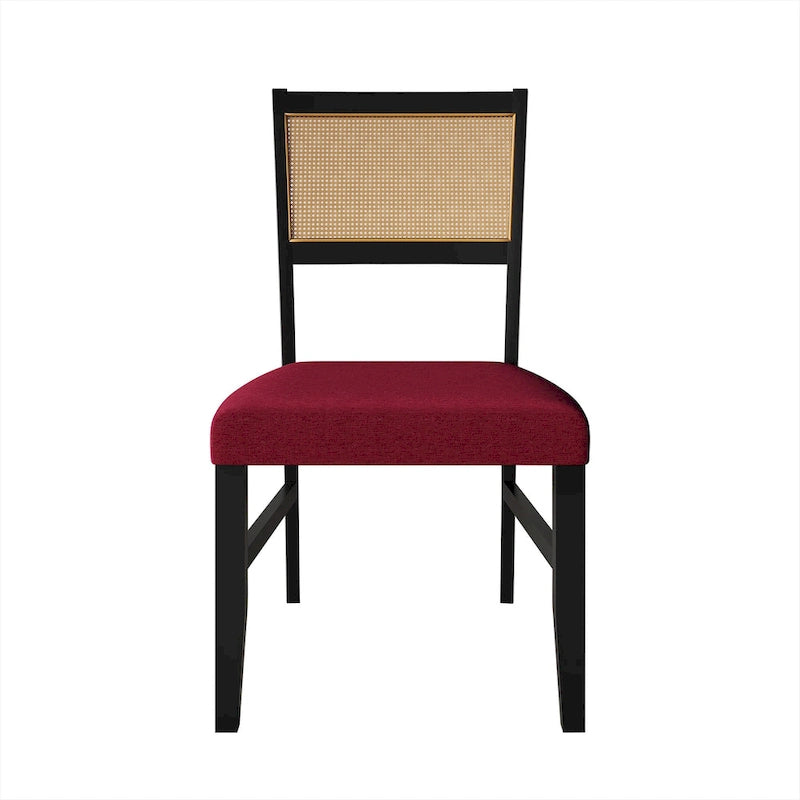Chaise de salle à manger contemporaine 4 pièces en lin et bois CraftPorch