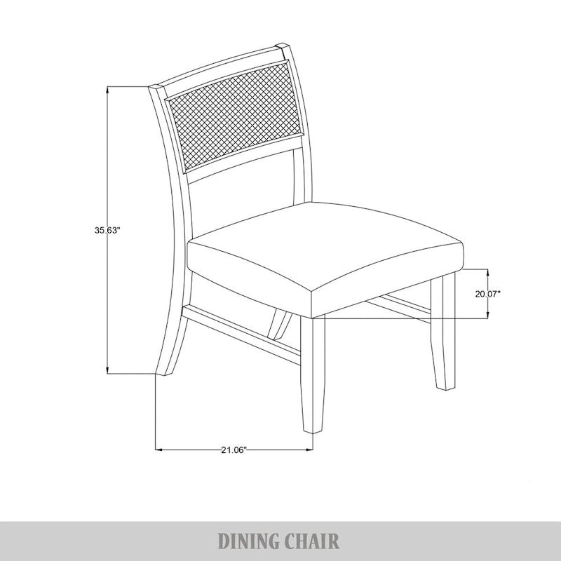Chaise de salle à manger contemporaine 4 pièces en lin et bois CraftPorch
