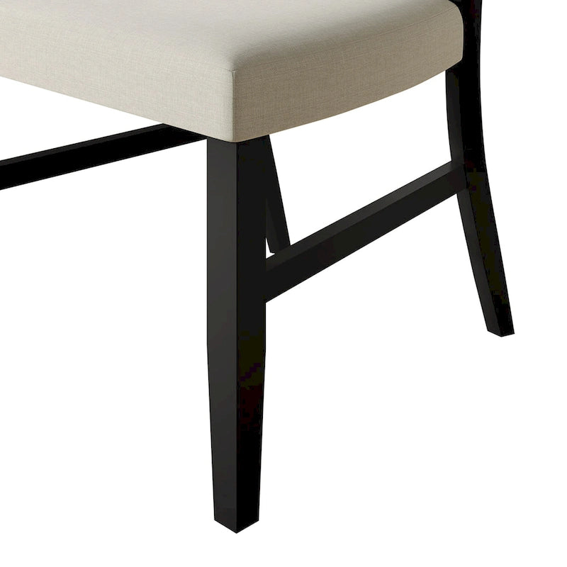 Chaise de salle à manger contemporaine 4 pièces en lin et bois CraftPorch